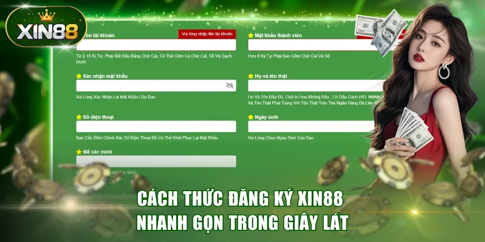Cách thức đăng ký XIN88 nhanh gọn trong giây lát